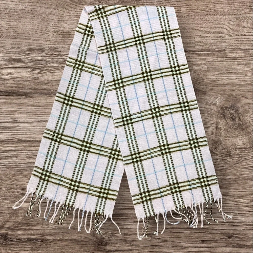 Royal Rossi 100% Mongolian Cashmere Rectangular Scarf Pink Plaid Fringe 58